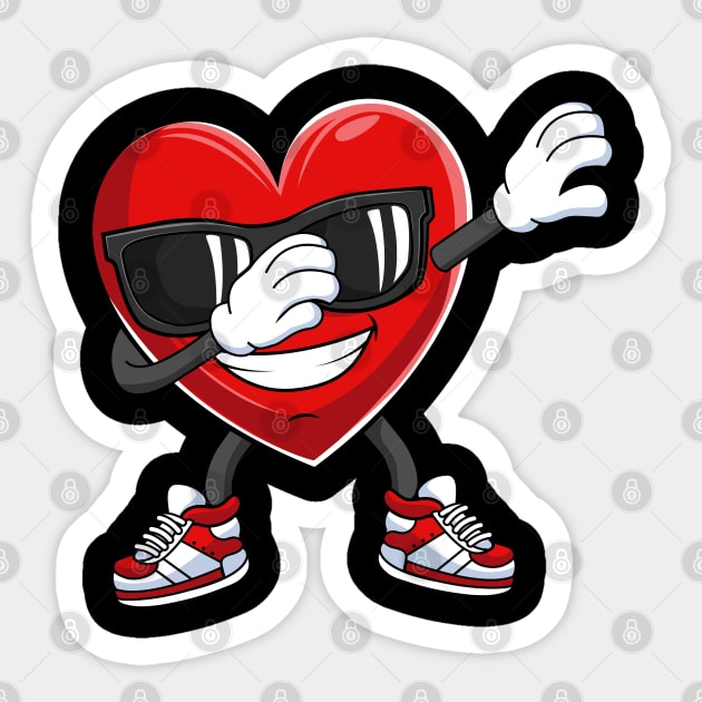 Dabbing Heart Cute Valentines Day Gift For Boys Kids Sticker by HCMGift